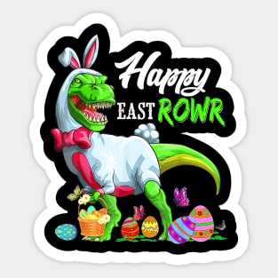 T Rex Dinosaur Easter Bunny Egg Kids Sticker